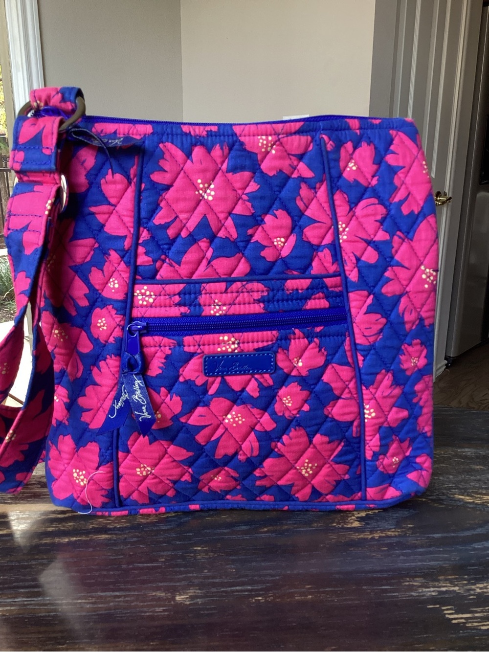 Vera Bradley Art Poppies Pink Floral Print Quilted Hipster Crossbody